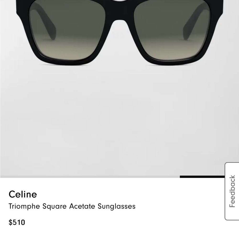 Celine Black Oversized Square Sunglasses